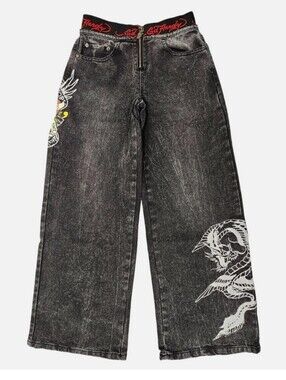 Ed Hardy Women's LKS Dragon Front Zip Jean Pants...Size 30